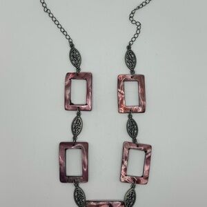 Elegant Purple Rectangular Pendant Necklace